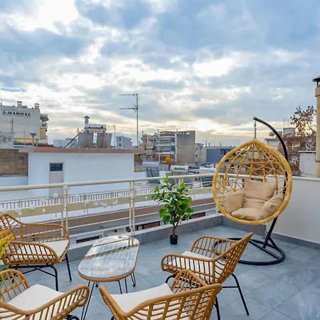 Pomegranate Luxury Penthouse Maisonette With Beautiful Terrace & Free Parking By Binobi ! Thessaloniki Exterior foto